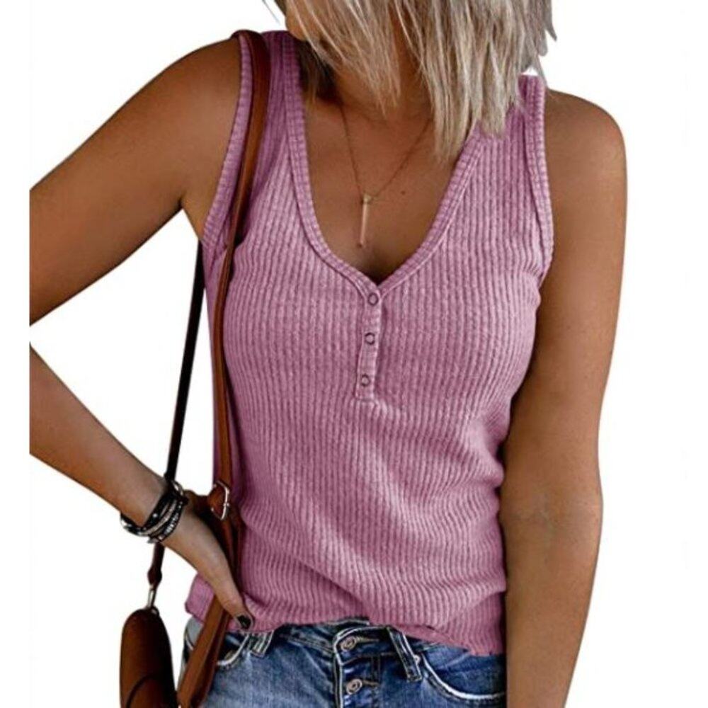 NWOT Women's V Neck Ribbed Tank Top Size XS